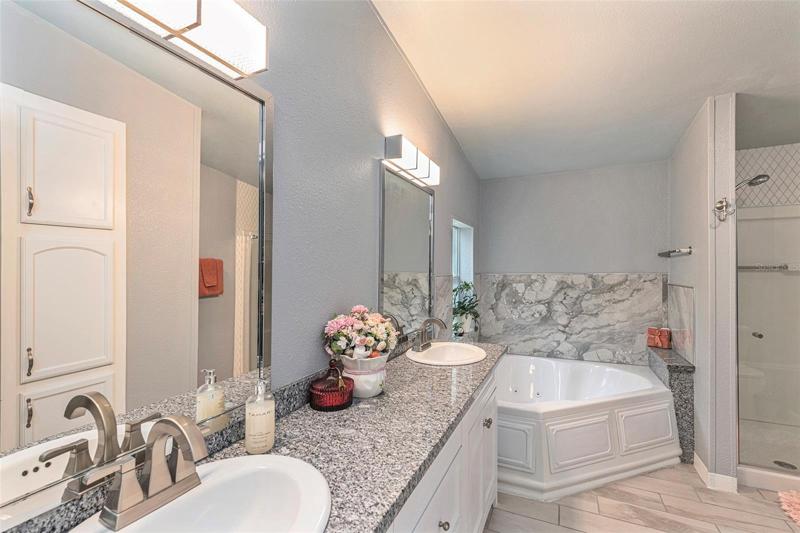 Dual Sinks, Jetted Tub and Shower.