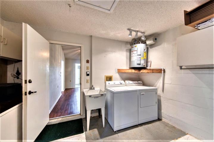 Well lighted laundry area