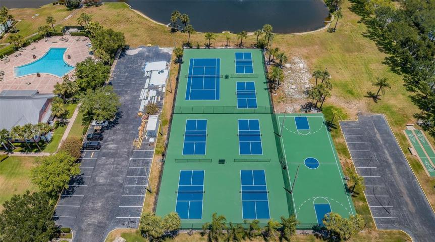 PICKLEBALL/TENNIS COURTS #2 & BASKETBALL COURTS Next to Clubhouse- All Newly Resurfaced within Last 6 months