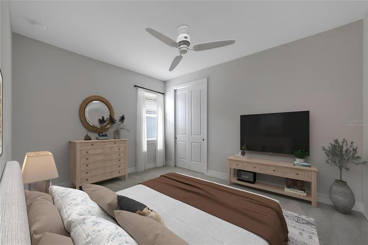 virtually staged guest bedroom