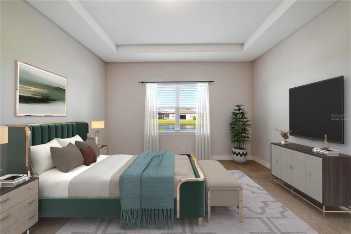 virtually staged master bedroom