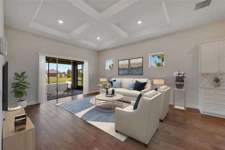 virtually staged family room