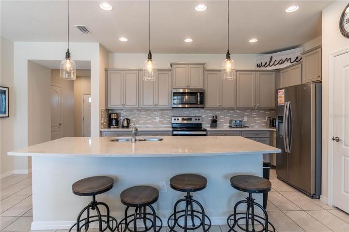 Breakfast Bar View into Kitchen