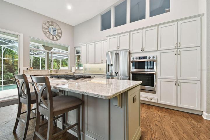 Huge island with gas cooktop with inside grill