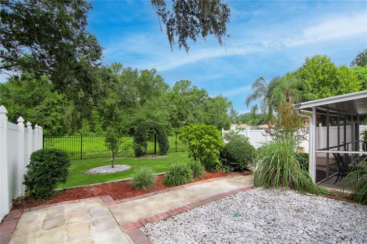 back yard overlooking unbuildable conservation area