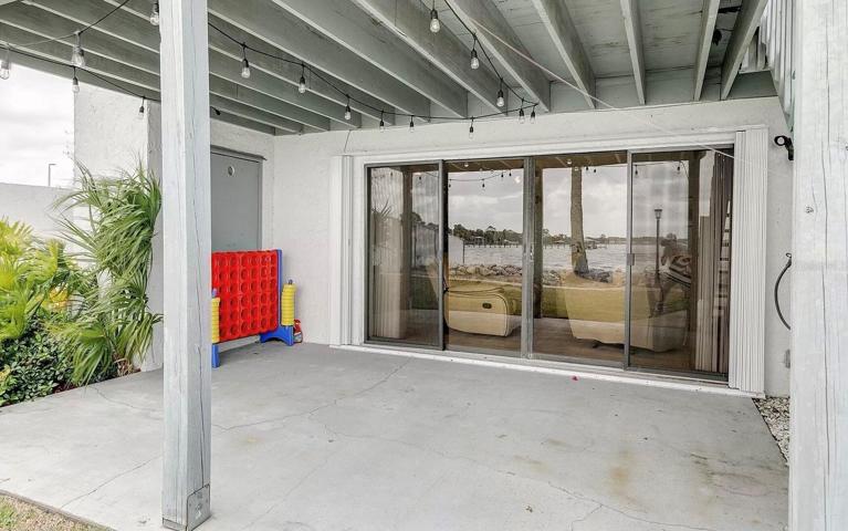 Lower patio with storage