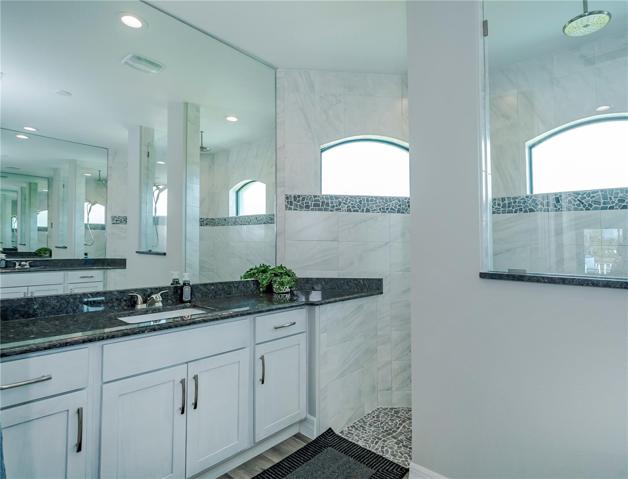master bath with roman shower