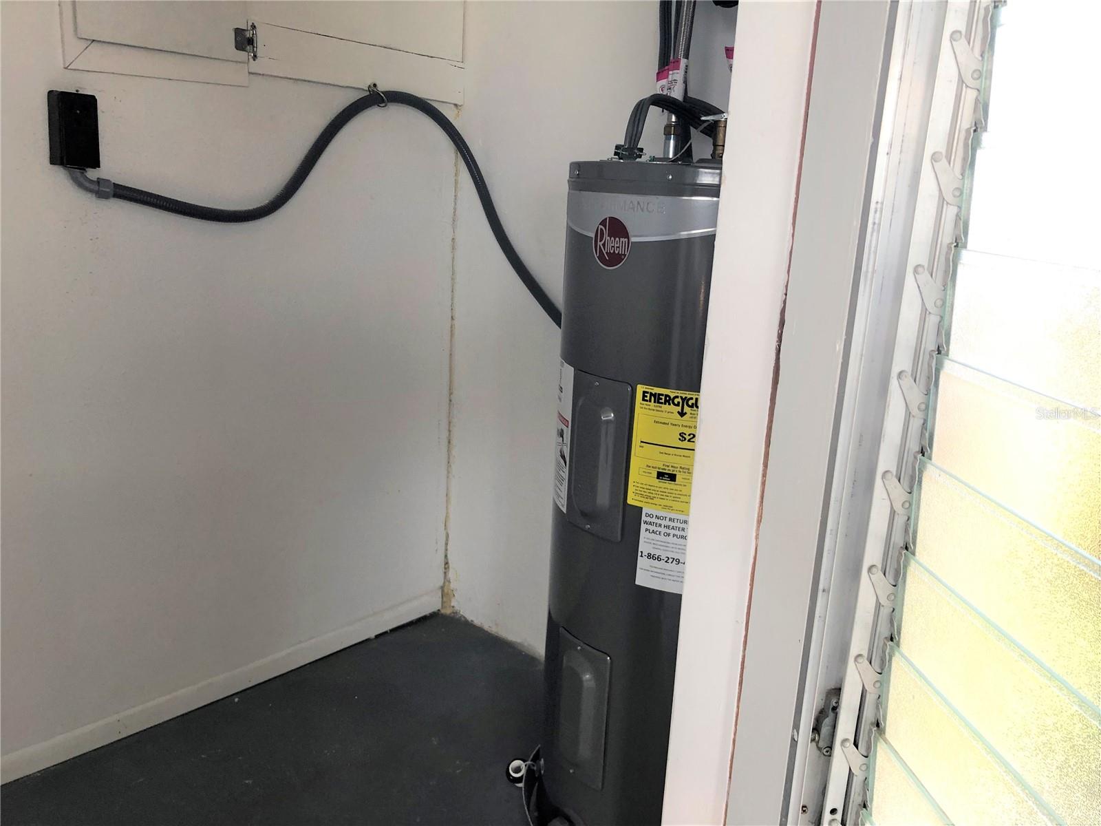 New hot water heater in Laundry room