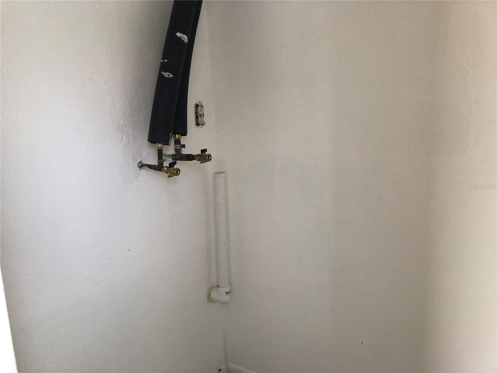 Washer  hookup in outside Laundry room