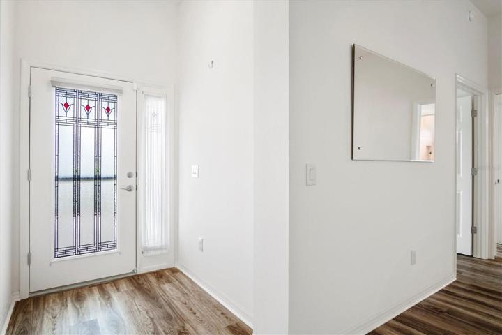 LEADED GLASS DOOR AND SIDELIGHT