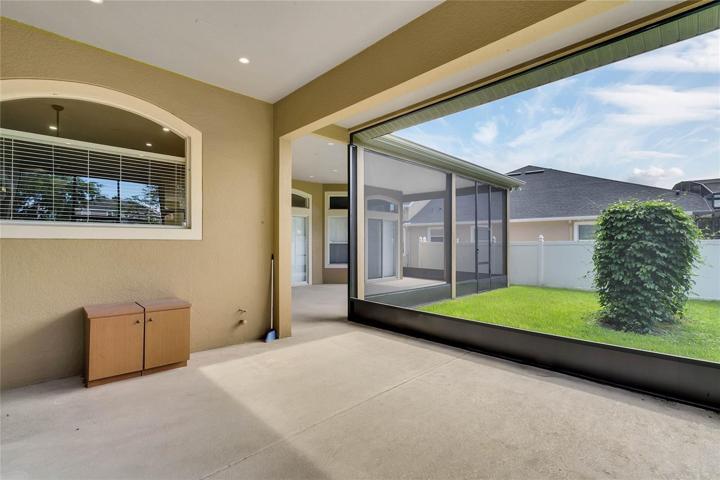Spacious screened-in patio