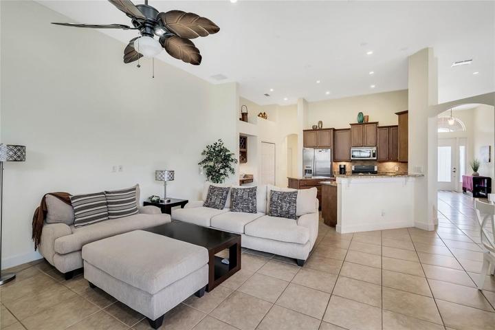Family room and kitchen