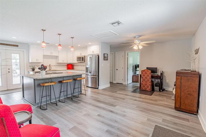 Spacious kitchen in front of the home