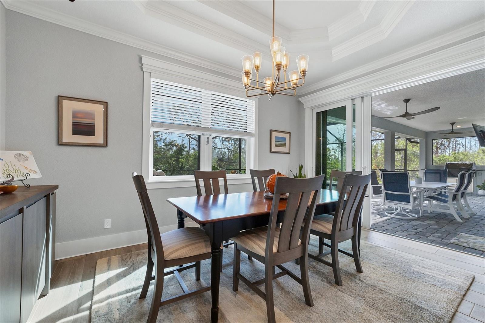 Dining with a view and outdoor access.