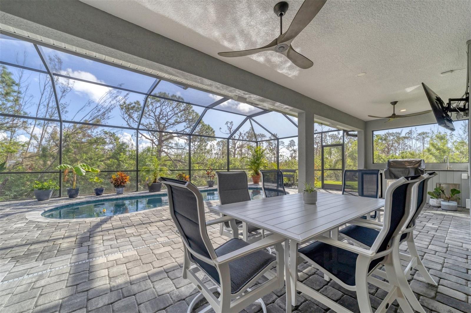The Lanai is brought inside with 90-degree sliders.