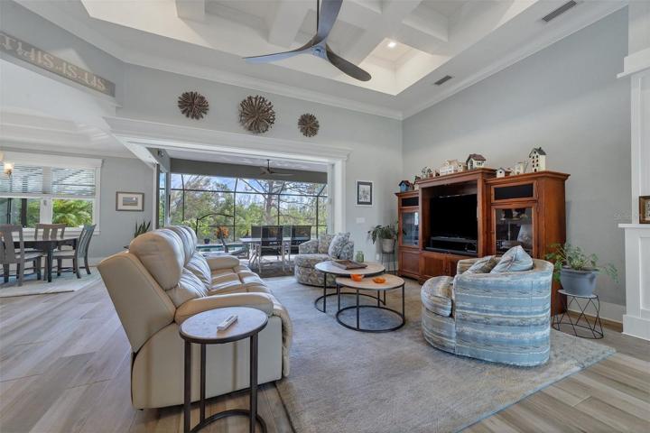 Living with a view of the private lanai.