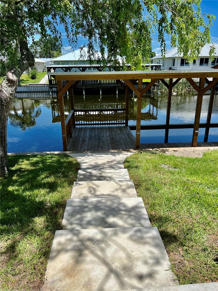 New concrete step to dock