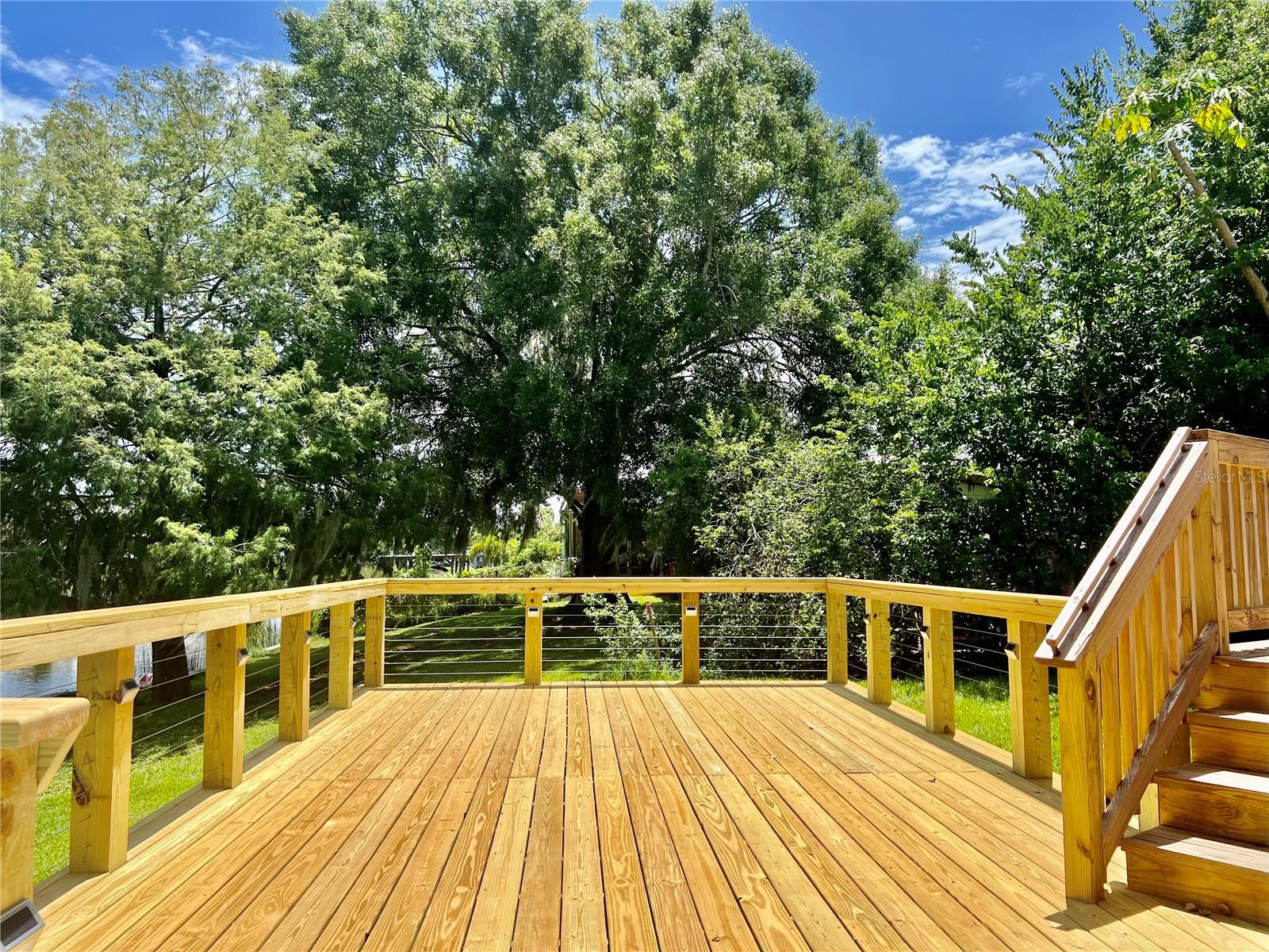 Solar lighted party deck