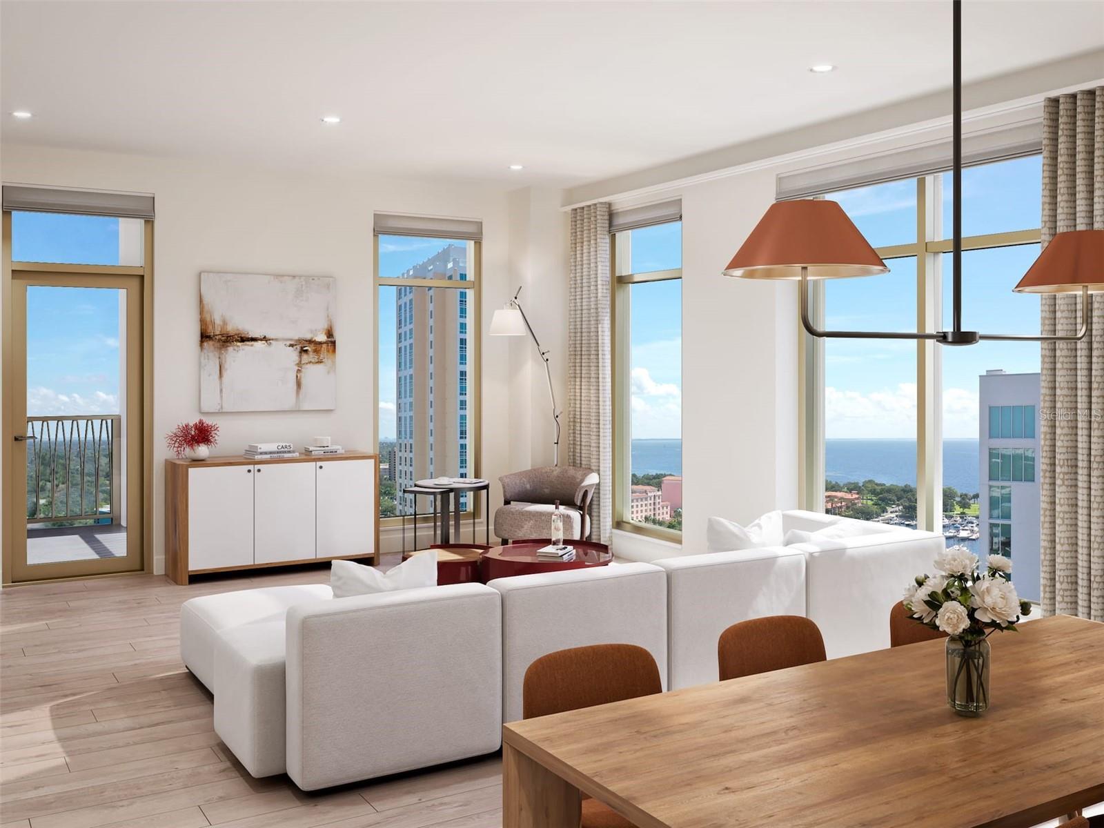 The North facing residences overlook the Vinoy Basin, Tampa Bay and North Straub Park