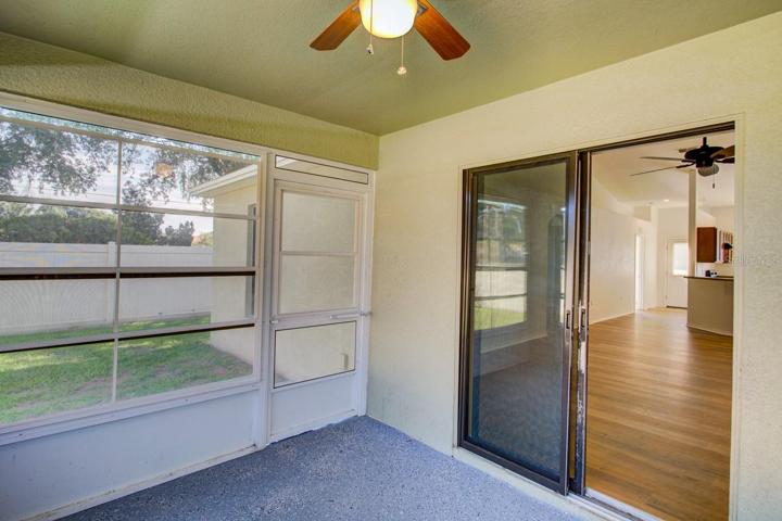 Enclosed patio looking into the family room.