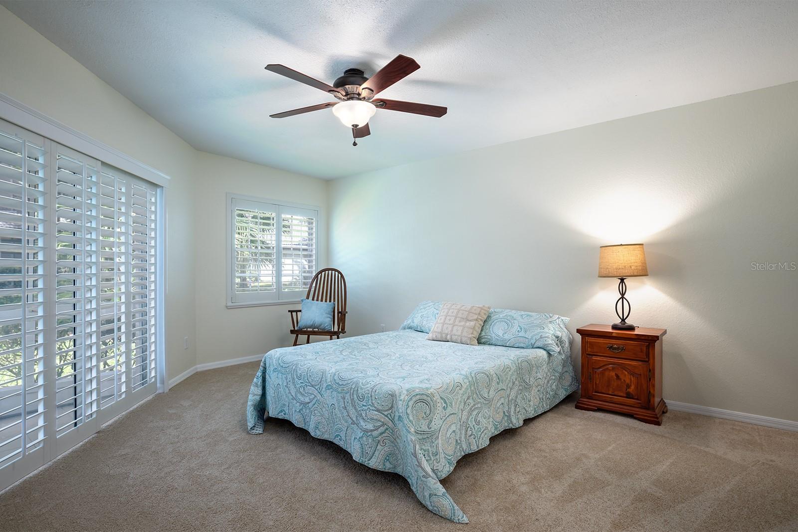 Master bedroom with access to covered porch