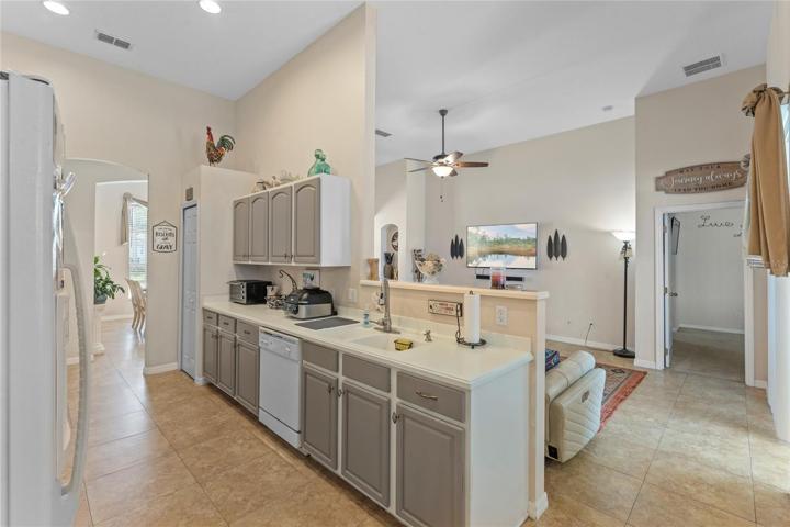 Kitchen overlooking the family room