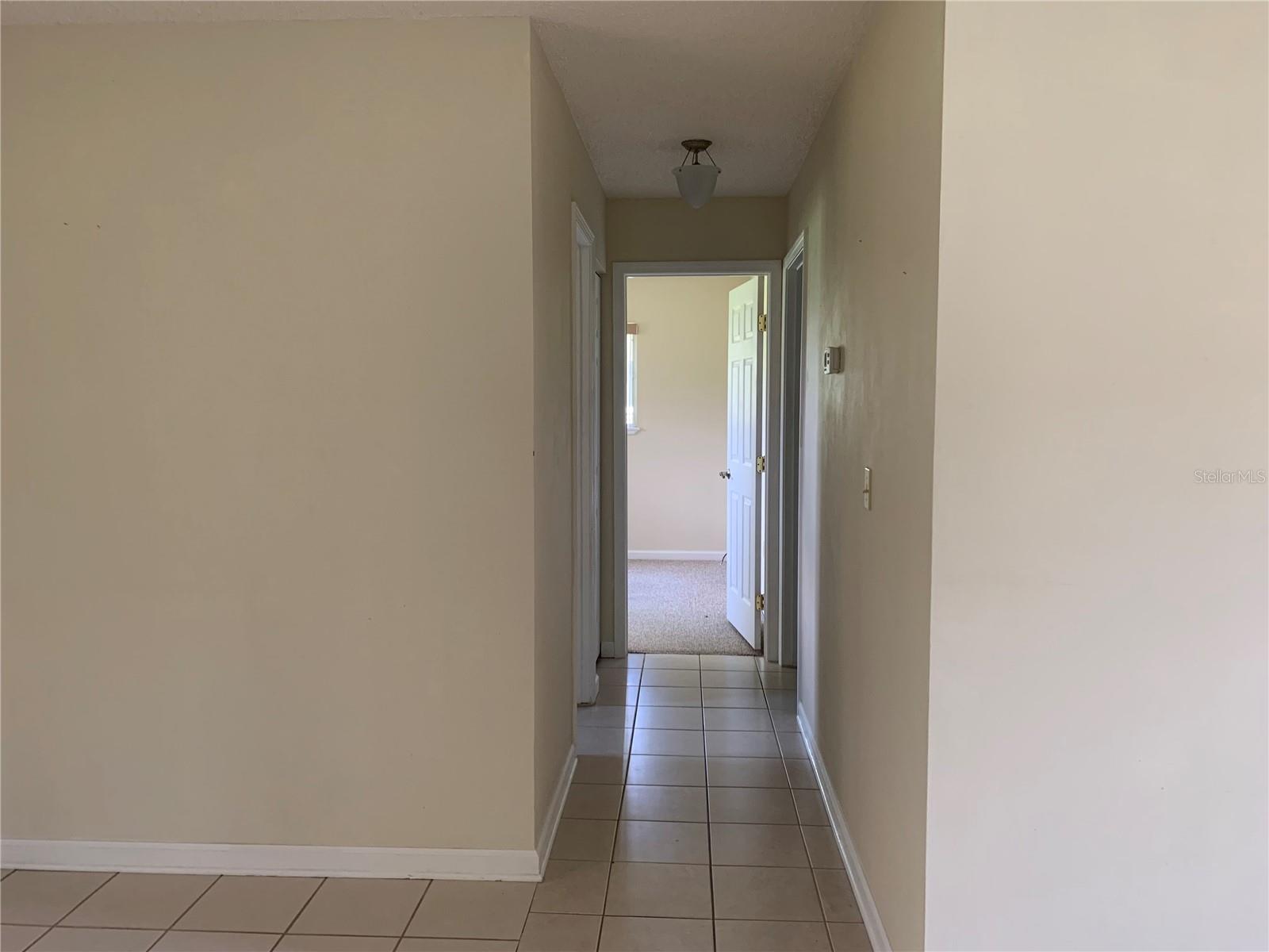 Hallway looking into guest bedroom