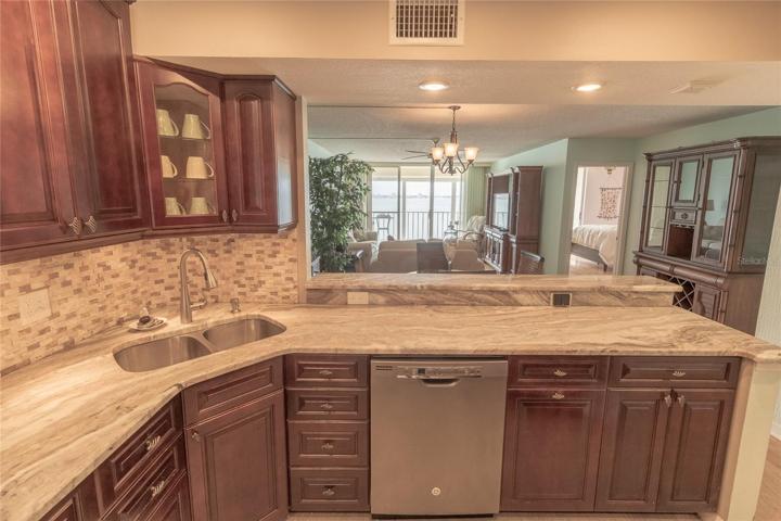 Custom Kitchen Area with Bay Views