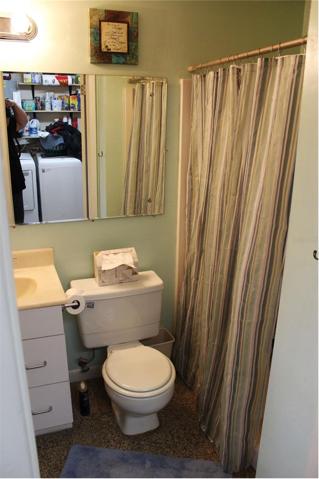Bath has shower