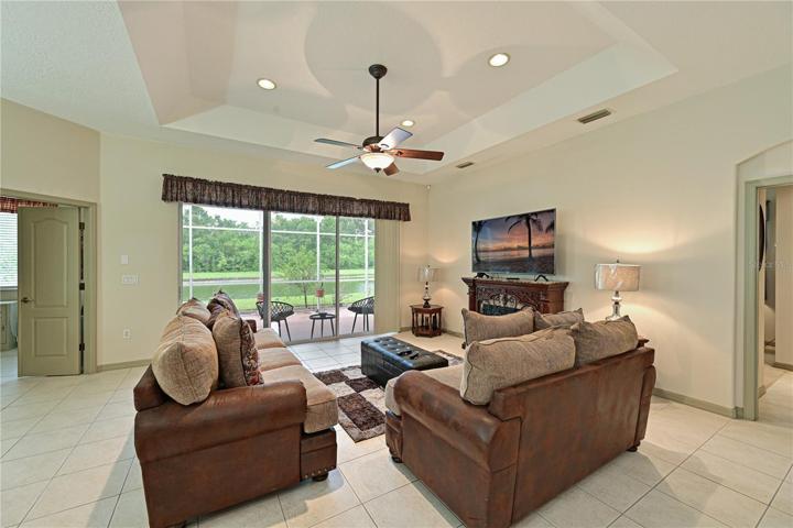 Living room with triple slider