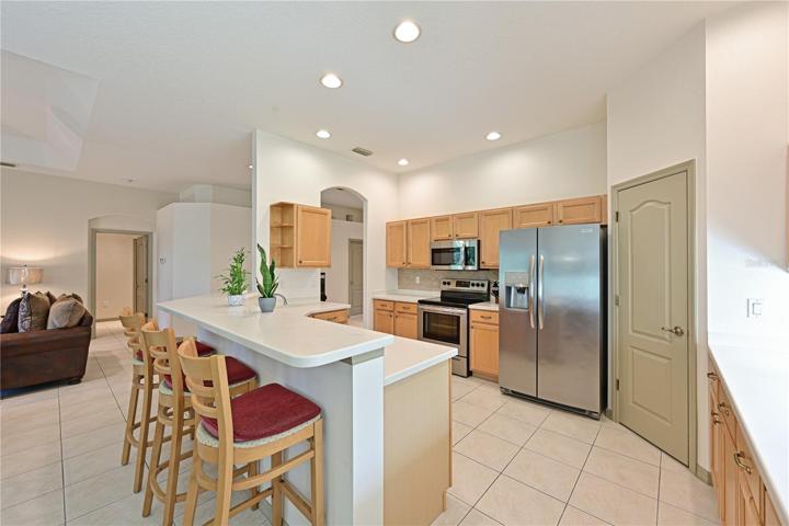 Freshly painted kitchen is so bright and airy.