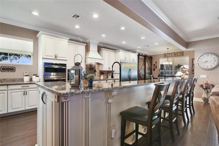 Huge CUSTOM KITCHEN with DUAL FARMHOUSE SINKS, ISLAND and tons of storage!