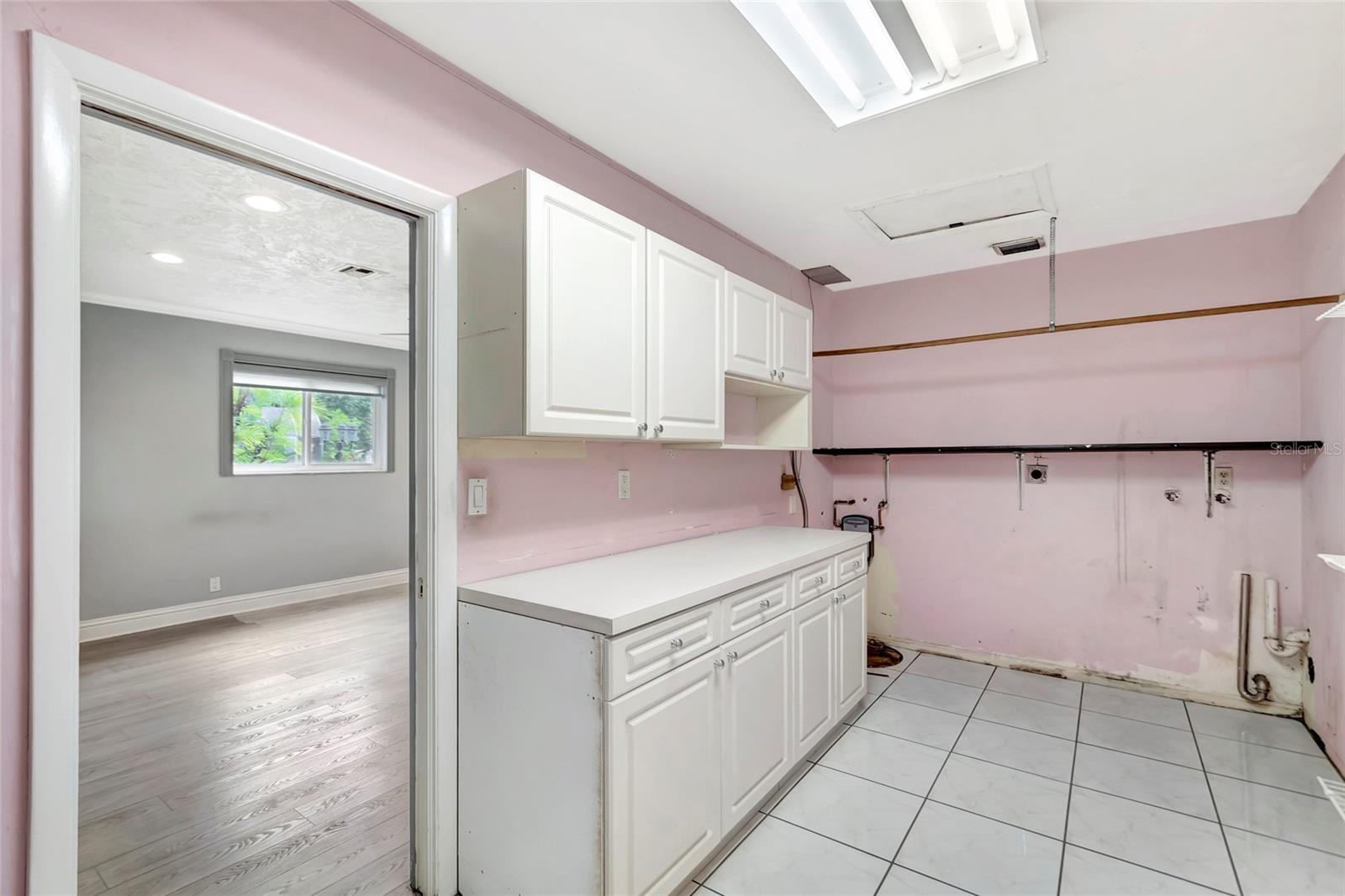 Laundry Room with folding table