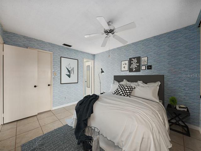 Staged master bedroom