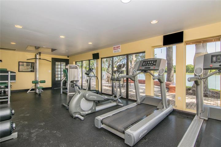 Community fitness center overlooking Lake.