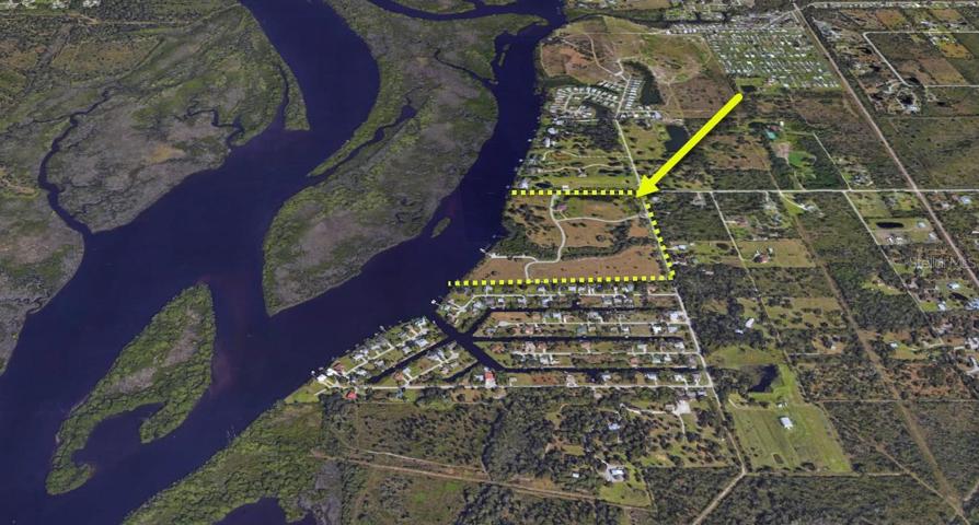 Aerial - location of The Estate on The Peace River
