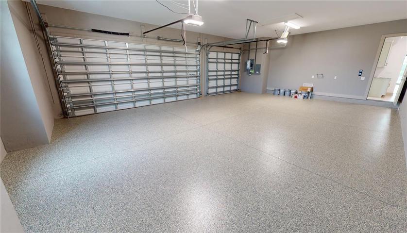 Three-car attached garage