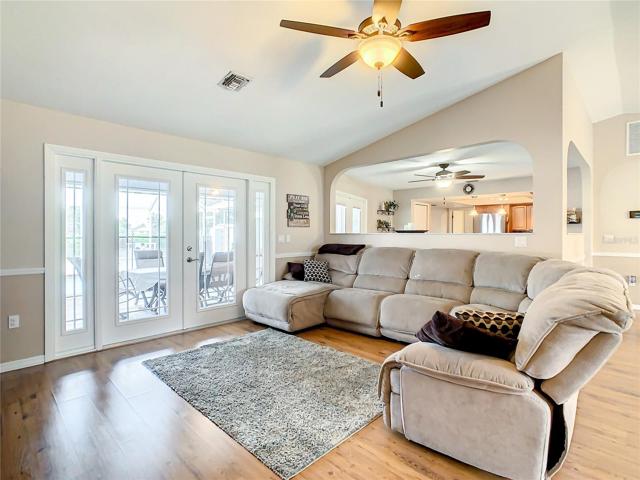 Great Room View, vaulted Ceilings