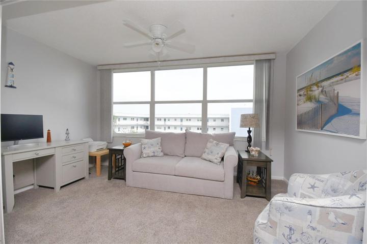 Florida room is very versatile and can be used as an office or a third room for guests to sleep over.