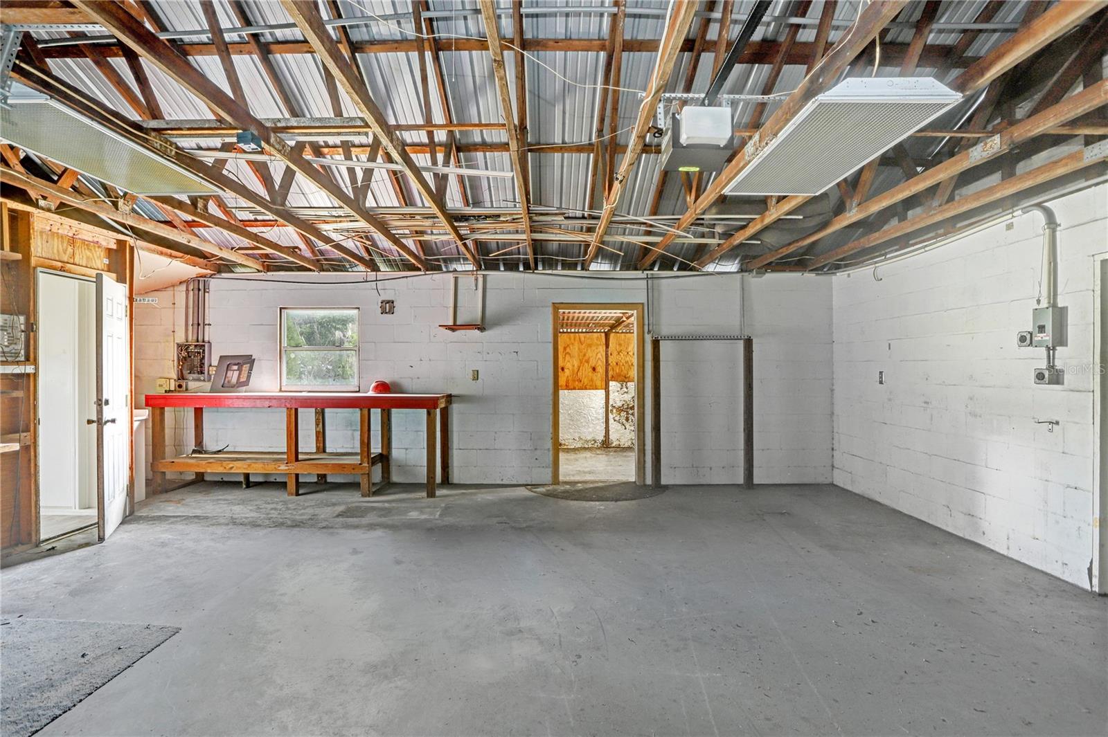 This is the two-car portion of the garage.  The workbench will stay with the property.