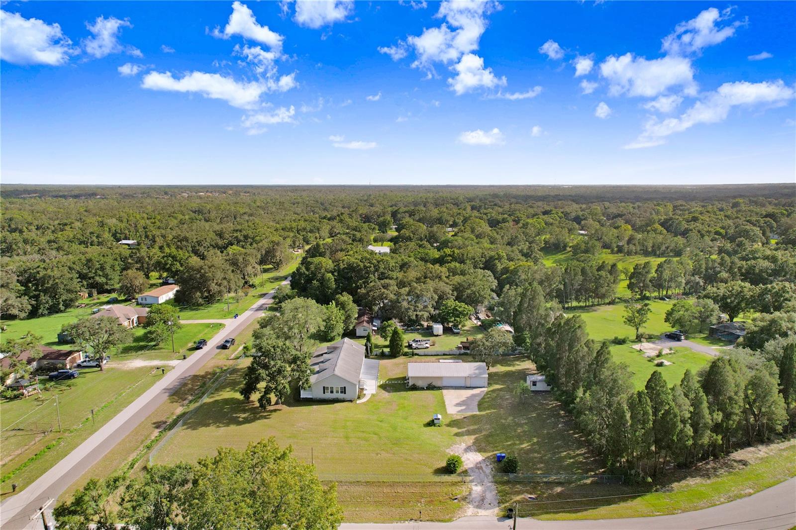 Looking at the property from the North, facing south.