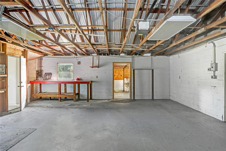This is the two-car portion of the garage.  The workbench will stay with the property.
