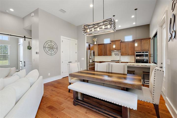 Dining area w/upgraded light fixture