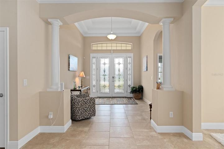 Stunning Double Tray Ceiling Foyer with Columns