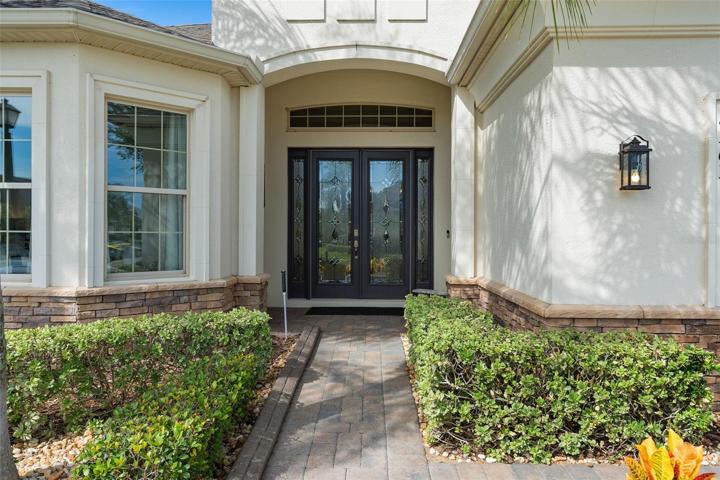 Front Covered Entry with Stone Accents