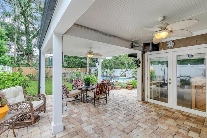 Covered back porch for seamless indoor/outdoor entertaining