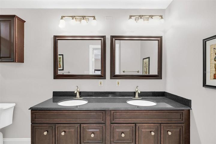 Owners bath with custom dual vanity