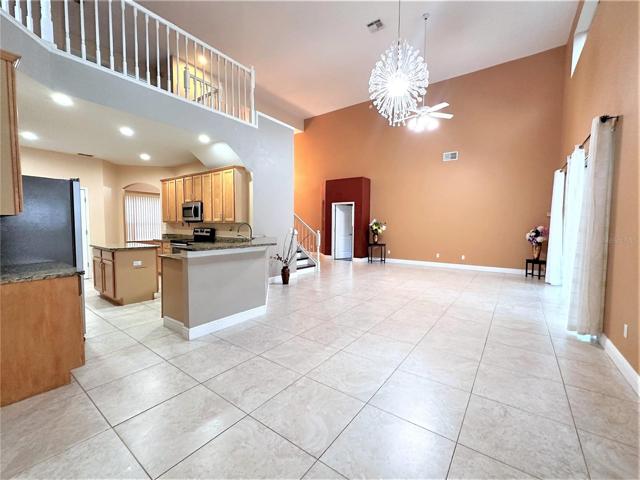 Family room open to the Kitchen