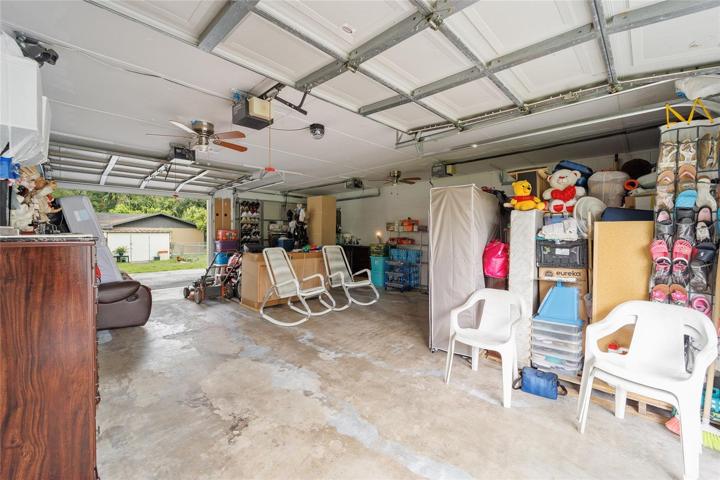 Garage with pass-through garage doors