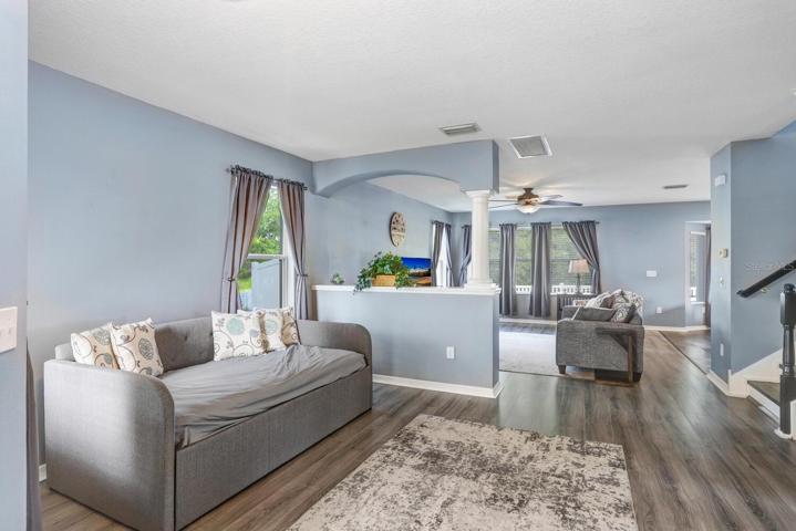 The new luxury vinyl plank flooring and interior paint is very welcoming.